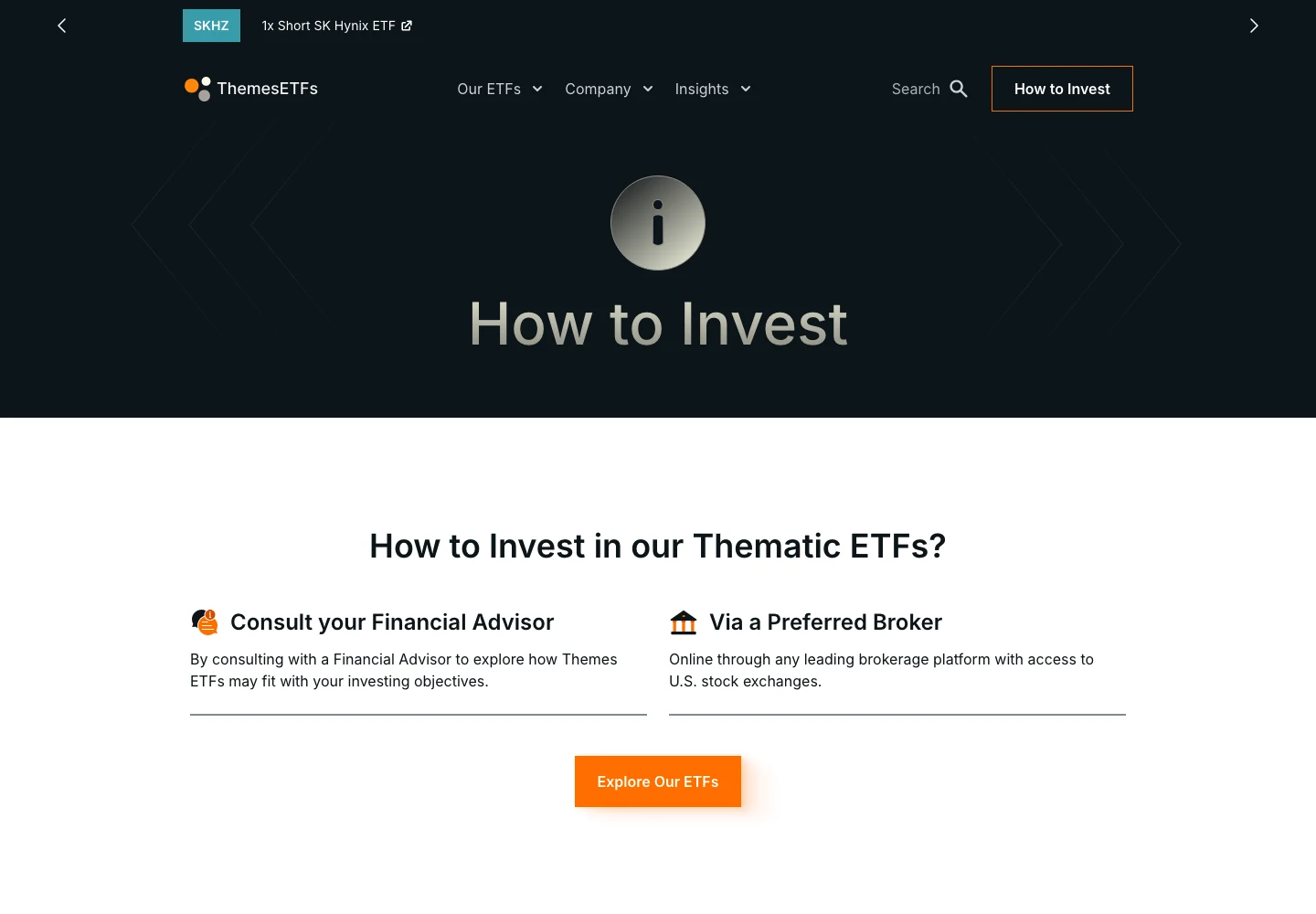 Erfasste Themes ETFs Seite How to Invest mit Wegen über Finanzberatung und Brokerage-Plattformen